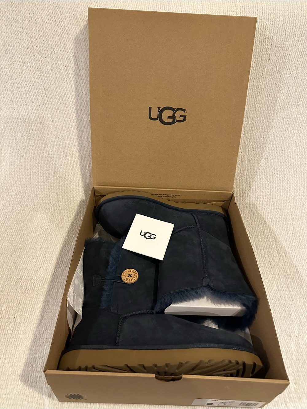 UGG Women's Bailey Button ll Boot - Navy Blue Sz 10